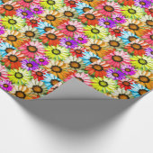Gerbera kleurige bloemen cadeaupapier (Hoek)