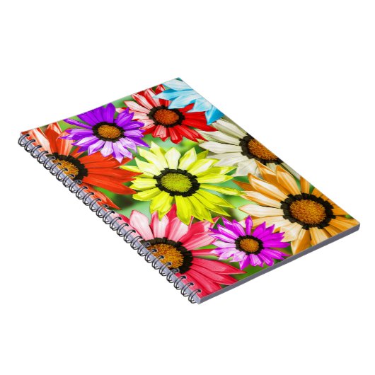 Gerbera kleurige bloemen notitieboek (Rechterzijde)