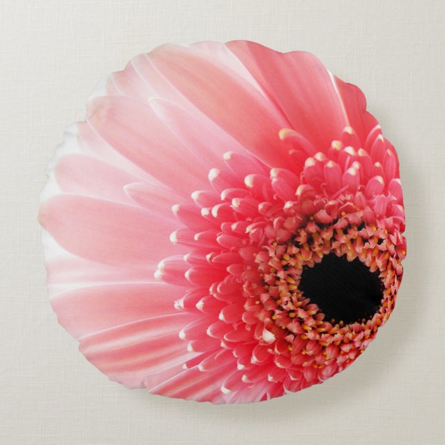 Gerbera Madelief Rond Kussen (Voorkant)
