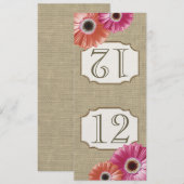 Gerbera Madelief Roze en Koraal Tafelnummer (Voorkant / Achterkant)