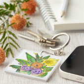 Gerbera Madelief Sleutelhanger (Voorkant Rechts)
