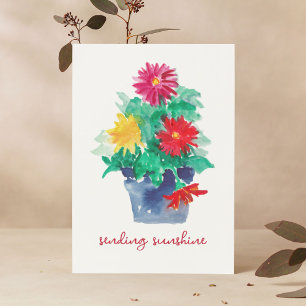 Gerbera Madeliefje Bloem Originele Kunst Verzendt Kaart