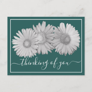 Gerbera Madeliefjes Cyan Bladwijze Denk Aan Jou Briefkaart