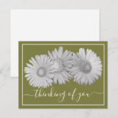 Gerbera Madeliefjes Groene Achtergrond Denk Aan Jo Briefkaart (Voorkant / Achterkant)