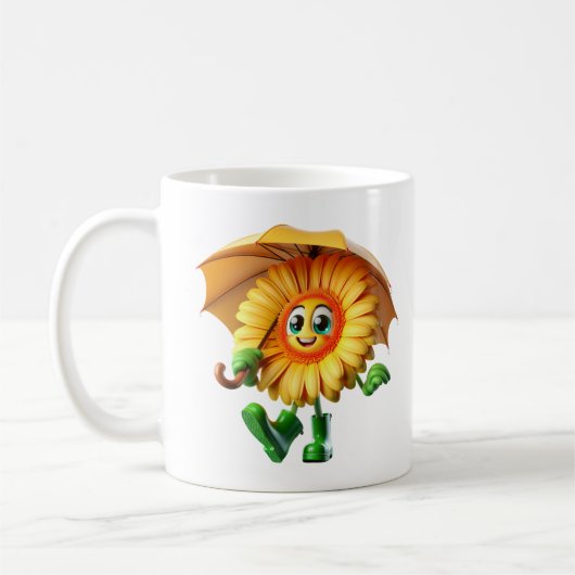Gerbera onder een paraplu koffiemok (Links)
