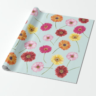 Gerbera,pink,red,orange,yellow wrapping cadeaupapier