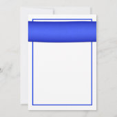 Gerbera rose avec Bleu Satin Ribbon Invitation (Dos)