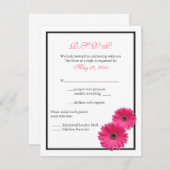 Gerbera rose avec carte de réponse à la frontière (Devant / Derrière)