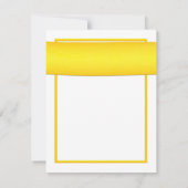 Gerbera rose avec carte de réponse au ruban jaune (Dos)