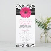 Gerbera Rose Daisy Black Floral Wedding Programme (Debout devant)