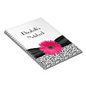 Gerbera rose Daisy Damask Carnet personnalisé (Côté Droit)