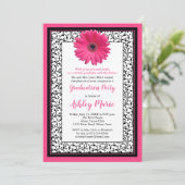 Gerbera Rose Daisy Floral Graduation Invitation (Debout devant)