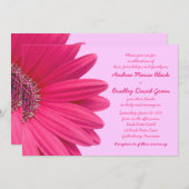 Gerbera rose Daisy Lilac Violet Faire-part de mari (Devant / Derrière)