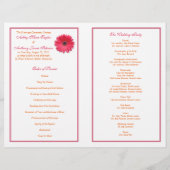 Gerbera rose Daisy Orange Ribbon Wedding Programme (Dos)