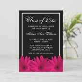 Gerbera rose Faire-part de graduation (Debout devant)