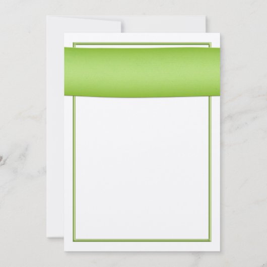 Gerbera rose Faire-part de mariage de ruban vert (Dos)