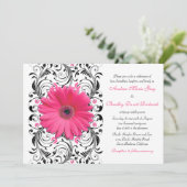 Gerbera rose Faire-part de mariage floral (Debout devant)