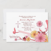 Gerbera rose Invitation religieuse (Devant)