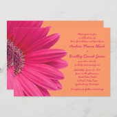 Gerbera rose marguerite avec Faire-part de mariage (Devant / Derrière)