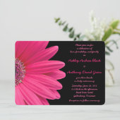 Gerbera rose marguerite sur Faire-part de mariage  (Debout devant)