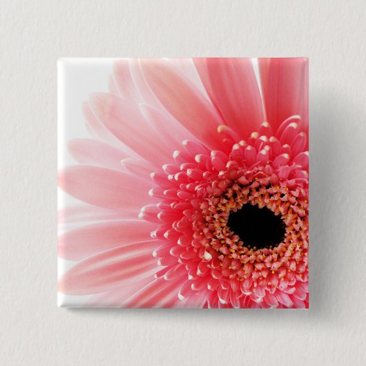 Gerbera Vierkante Button 5,1 Cm (Voorkant)
