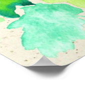 Gerbera Waterverf Schilder rood groenwaspapier Poster (Hoek)