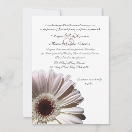 Gerbera Wedding Daisy Kaart (Voorkant)