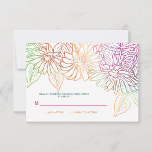 Gerbera Wedding Response Kaart