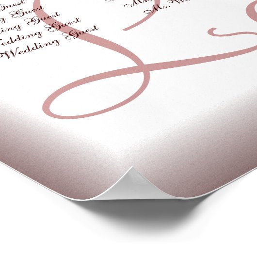 Gerbera White Daisy Wedding Guest Seating Chart Poster (Hoek)