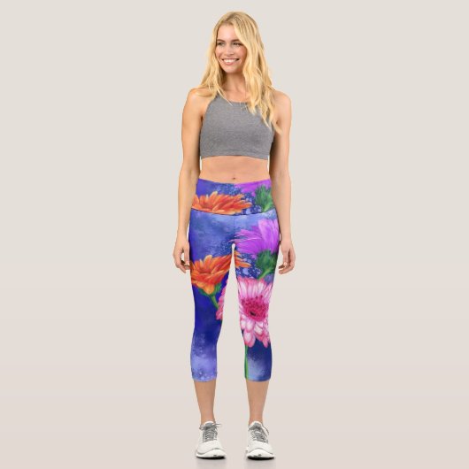 Gerberas Capri Leggings (Recto)