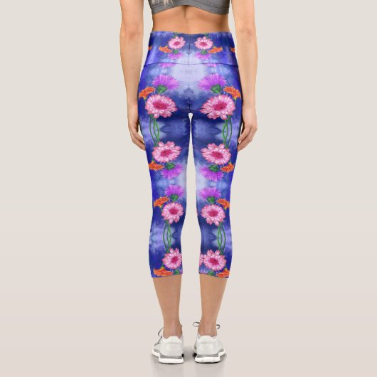 Gerberas Capri Leggings Belles couleurs Fleurs (Verso)