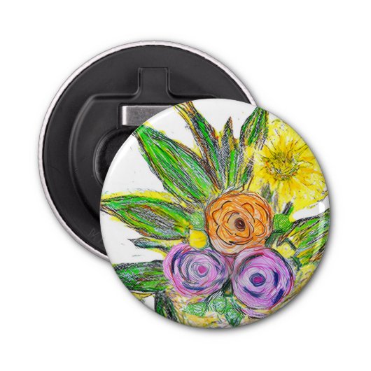 Gerberas Daisy Button Flesopener (Voorkant)