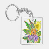 Gerberas Daisy Sleutelhanger (Voorkant Links)