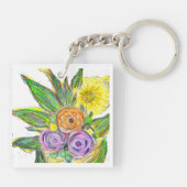 Gerberas Daisy Sleutelhanger (Achterkant)