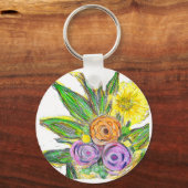 Gerberas Daisy Sleutelhanger (Voorkant)