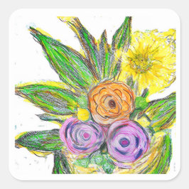 Gerberas Daisy Vierkante Sticker