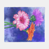 Gerberas Fleece Deken Mooie Kleur Bloemen (Voorkant (Horizontaal))