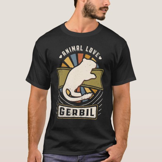 Gerbil Classic Retro Animal T-shirt (Voorkant)