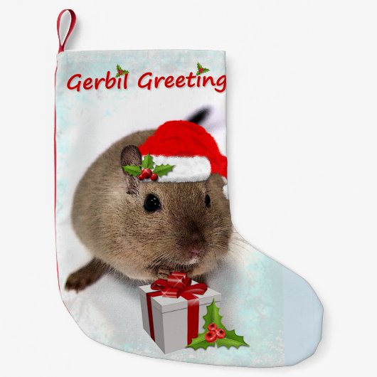 Gerbil Greetings Kerstmis Stocking Kleine Kerstsok (Voorkant)