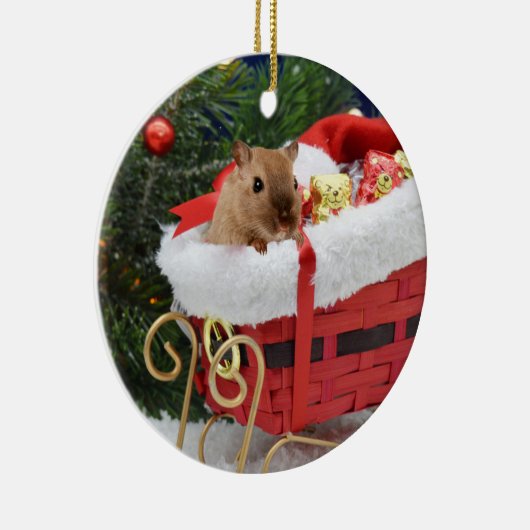 Gerbil Kerstmis Keramisch Ornament (Rechts)