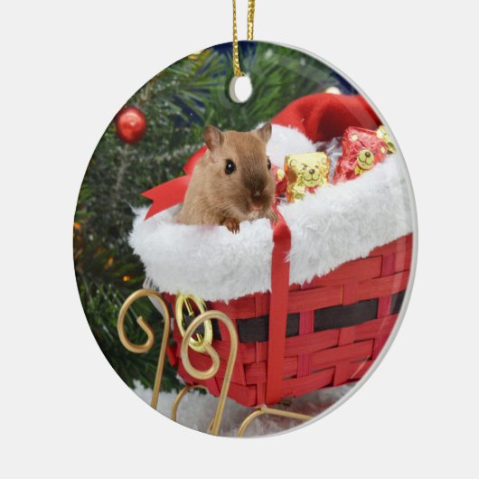 Gerbil Kerstmis Keramisch Ornament (Links)