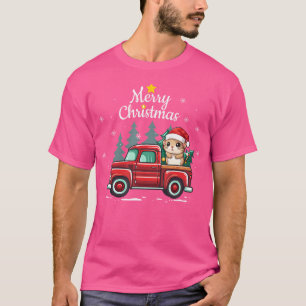 Gerbil Kersttruck Plaid Grappige Kerstboom T-shirt