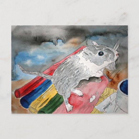 GERBIL PIJNDIEREND briefkaart (Voorkant)