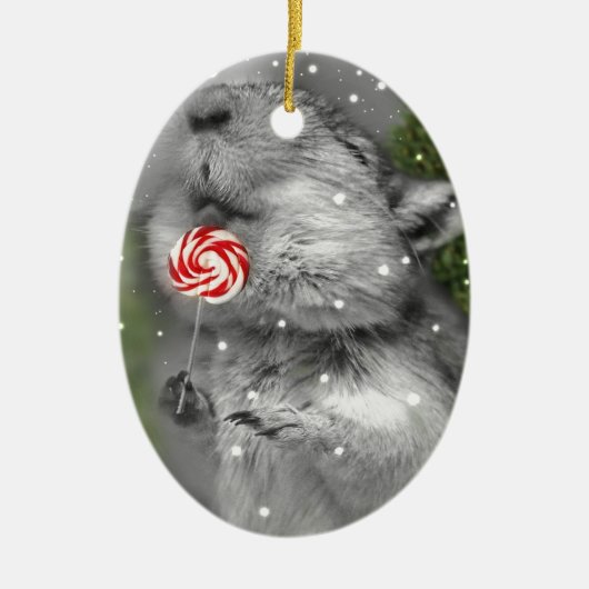 Gerbil's kerstdroom keramisch ornament (Voorkant)