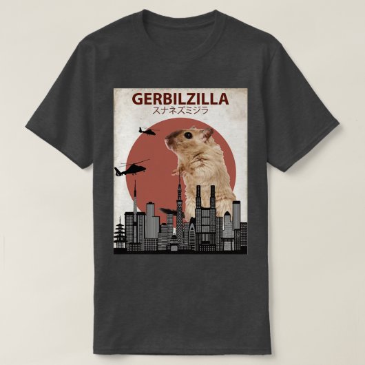 Gerbilzilla Giant Gerbil Monster T-shirt (Design voorkant)