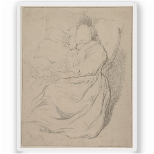 Gerbrand van den Eeckhout - Sleeping Girl Sticker (Voorkant)