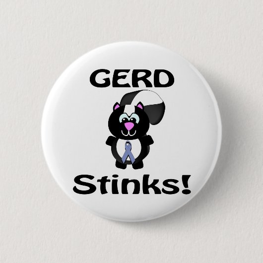GERD Stinks Skunk Awareness Design Ronde Button 5,7 Cm (Voorkant)