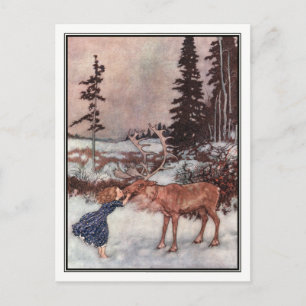 Gerda en de rendiervis van Edmund Dulac Briefkaart