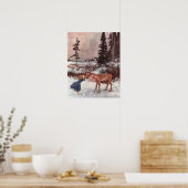 Gerda en de rendiervis van Edmund Dulac Poster (Keuken)