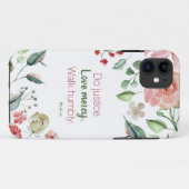 Gerechtigheid Floral Micah 6:8 Hoesje-Mate iPhone  Case-Mate iPhone Case (Achterkant (horizontaal))